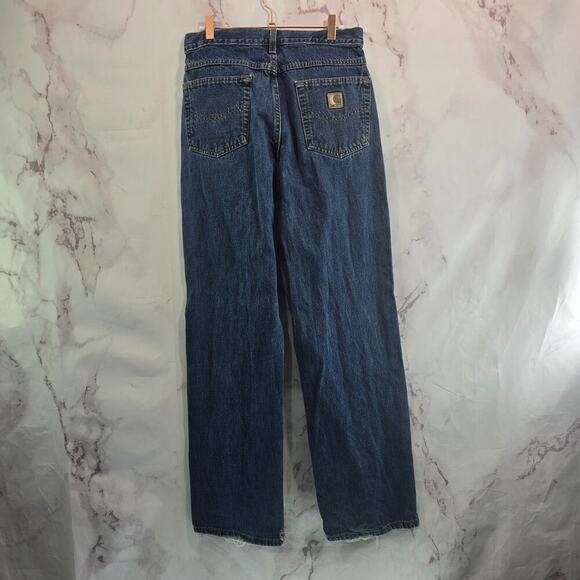 Carhartt Jeans Mens 30 X 34 Denim Vintage Relaxed Medium Wash Straight Leg - Picture 1 of 13